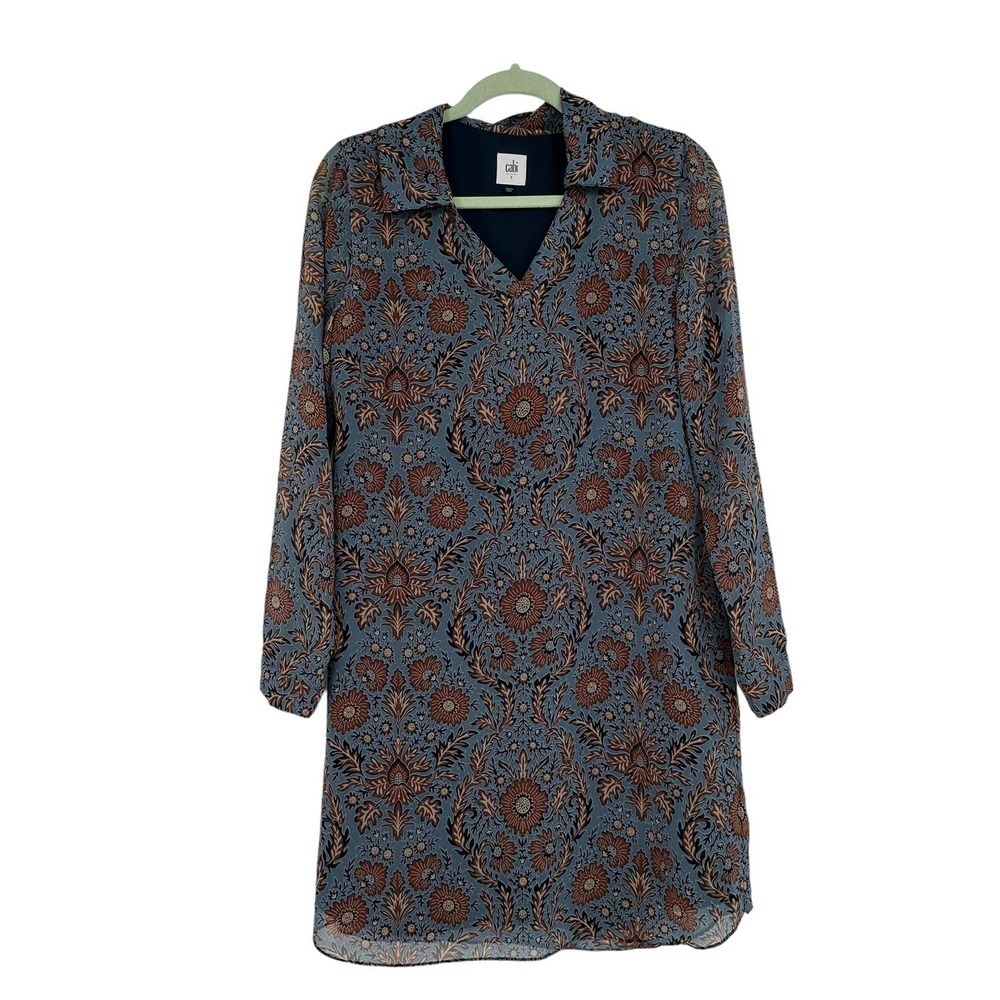 Cabi‎ 3295 Blue Floral Provincial Dress Size Small